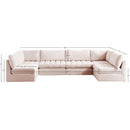 Meridian Jacob Pink Velvet Modular Sectional IMAGE 5