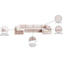Meridian Jacob Pink Velvet Modular Sectional IMAGE 6