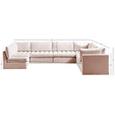 Meridian Jacob Pink Velvet Modular Sectional IMAGE 10