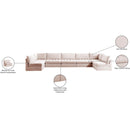 Meridian Jacob Pink Velvet Modular Sectional IMAGE 6