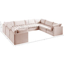Meridian Jacob Pink Velvet Modular Sectional IMAGE 12