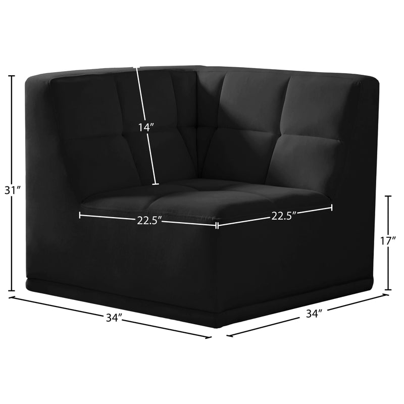 Meridian Relax Black Velvet Armless Chair IMAGE 10
