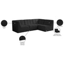 Meridian Relax Black Velvet Modular Sectional IMAGE 16