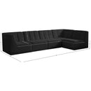 Meridian Relax Black Velvet Modular Sectional IMAGE 14