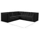 Meridian Relax Black Velvet Modular Sectional IMAGE 10