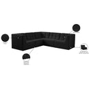Meridian Relax Black Velvet Modular Sectional IMAGE 11