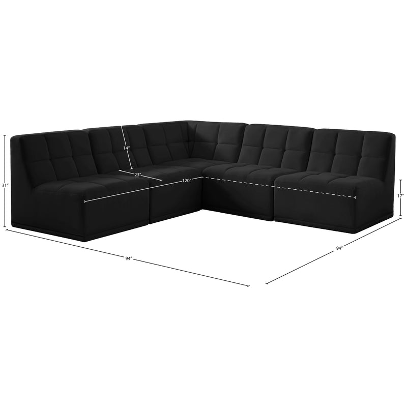 Meridian Relax Black Velvet Modular Sectional IMAGE 11