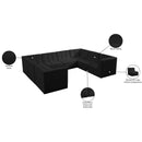 Meridian Relax Black Velvet Modular Sectional IMAGE 11
