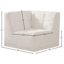 Meridian Relax Cream Velvet Armless Chair IMAGE 10
