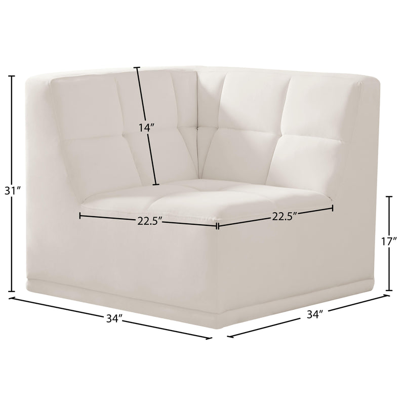 Meridian Relax Cream Velvet Armless Chair IMAGE 10