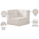 Meridian Relax Cream Velvet Corner Chair IMAGE 11