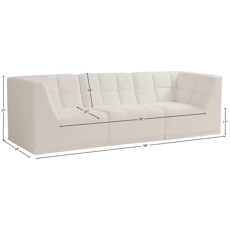 Meridian Relax Cream Velvet Modular Sofa IMAGE 10