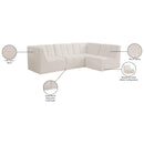 Meridian Relax Cream Velvet Modular Sectional IMAGE 16