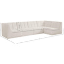 Meridian Relax Cream Velvet Modular Sectional IMAGE 14