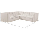 Meridian Relax Cream Velvet Modular Sectional IMAGE 10