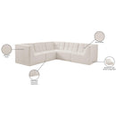Meridian Relax Cream Velvet Modular Sectional IMAGE 11