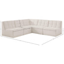 Meridian Relax Cream Velvet Modular Sectional IMAGE 11