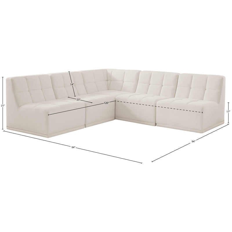 Meridian Relax Cream Velvet Modular Sectional IMAGE 11