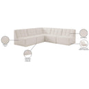 Meridian Relax Cream Velvet Modular Sectional IMAGE 12
