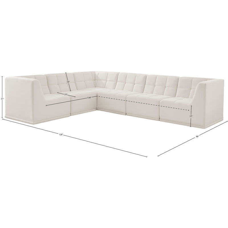 Meridian Relax Cream Velvet Modular Sectional IMAGE 14