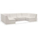 Meridian Relax Cream Velvet Modular Sectional IMAGE 10
