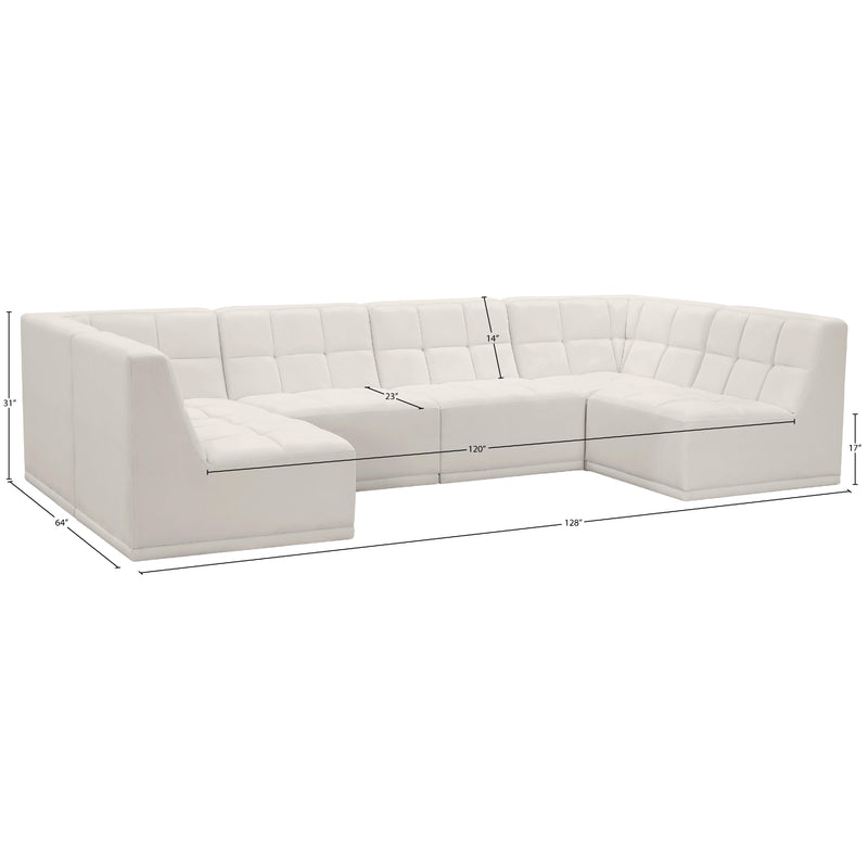 Meridian Relax Cream Velvet Modular Sectional IMAGE 10