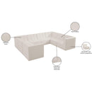 Meridian Relax Cream Velvet Modular Sectional IMAGE 11