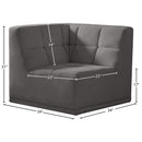 Meridian Relax Grey Velvet Corner Chair IMAGE 10