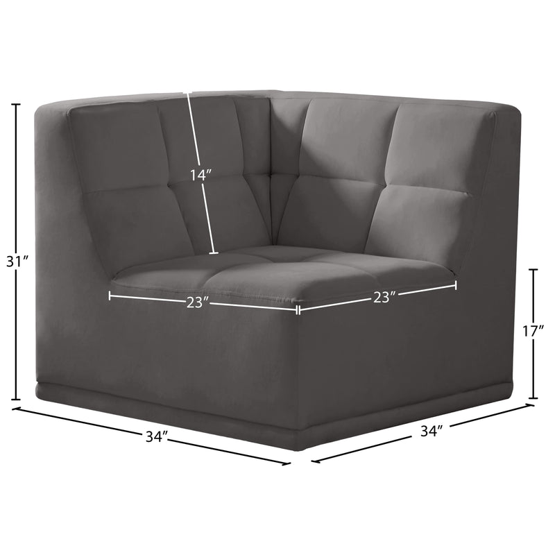 Meridian Relax Grey Velvet Corner Chair IMAGE 10