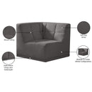 Meridian Relax Grey Velvet Corner Chair IMAGE 11