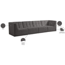 Meridian Relax Grey Velvet Modular Sofa IMAGE 12