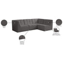 Meridian Relax Grey Velvet Modular Sectional IMAGE 16