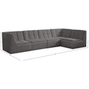 Meridian Relax Grey Velvet Modular Sectional IMAGE 14