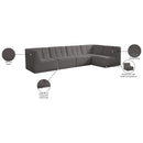 Meridian Relax Grey Velvet Modular Sectional IMAGE 15