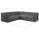 Meridian Relax Grey Velvet Modular Sectional IMAGE 10