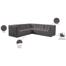 Meridian Relax Grey Velvet Modular Sectional IMAGE 11