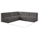 Meridian Relax Grey Velvet Modular Sectional IMAGE 11
