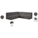 Meridian Relax Grey Velvet Modular Sectional IMAGE 12
