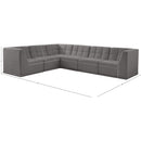 Meridian Relax Grey Velvet Modular Sectional IMAGE 14