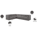 Meridian Relax Grey Velvet Modular Sectional IMAGE 15
