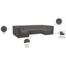 Meridian Relax Grey Velvet Modular Sectional IMAGE 11