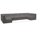 Meridian Relax Grey Velvet Modular Sectional IMAGE 10