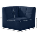 Meridian Relax Navy Velvet Armless Chair IMAGE 10