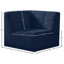 Meridian Relax Navy Velvet Corner Chair IMAGE 10