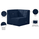 Meridian Relax Navy Velvet Corner Chair IMAGE 11