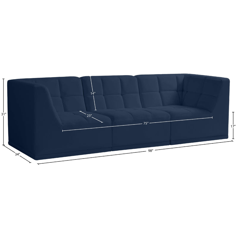 Meridian Relax Navy Velvet Modular Sofa IMAGE 10