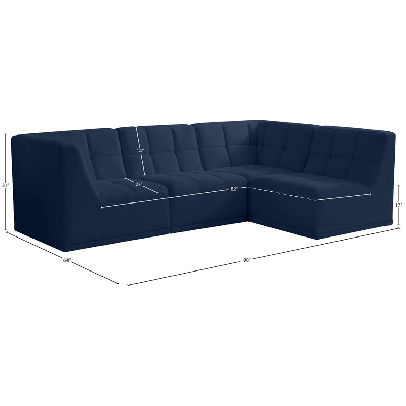 Meridian Relax Navy Velvet Modular Sectional IMAGE 15