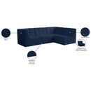Meridian Relax Navy Velvet Modular Sectional IMAGE 16