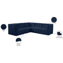 Meridian Relax Navy Velvet Modular Sectional IMAGE 11