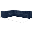 Meridian Relax Navy Velvet Modular Sectional IMAGE 14